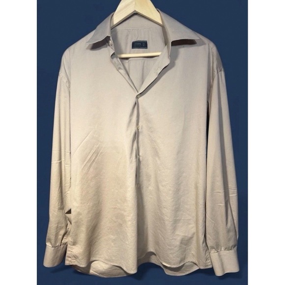 Prada Other - Vintage PRADA Made Italy Beige Stretch, Collar Lng Sleeve Dress Shirt 39"15-1/2"